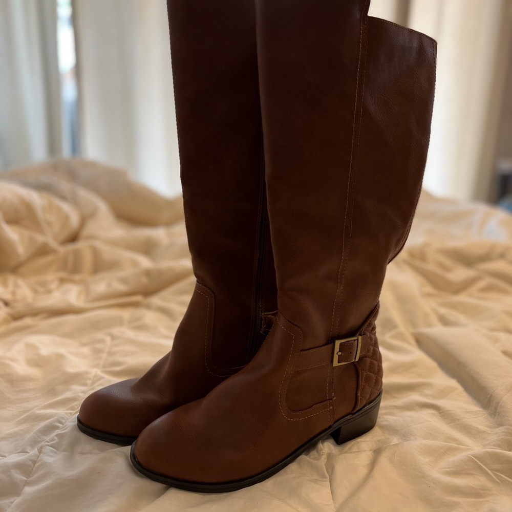 Arizona Womens Dino Wide Calf Wide Calf Riding Boots Block Heel Size 9.5